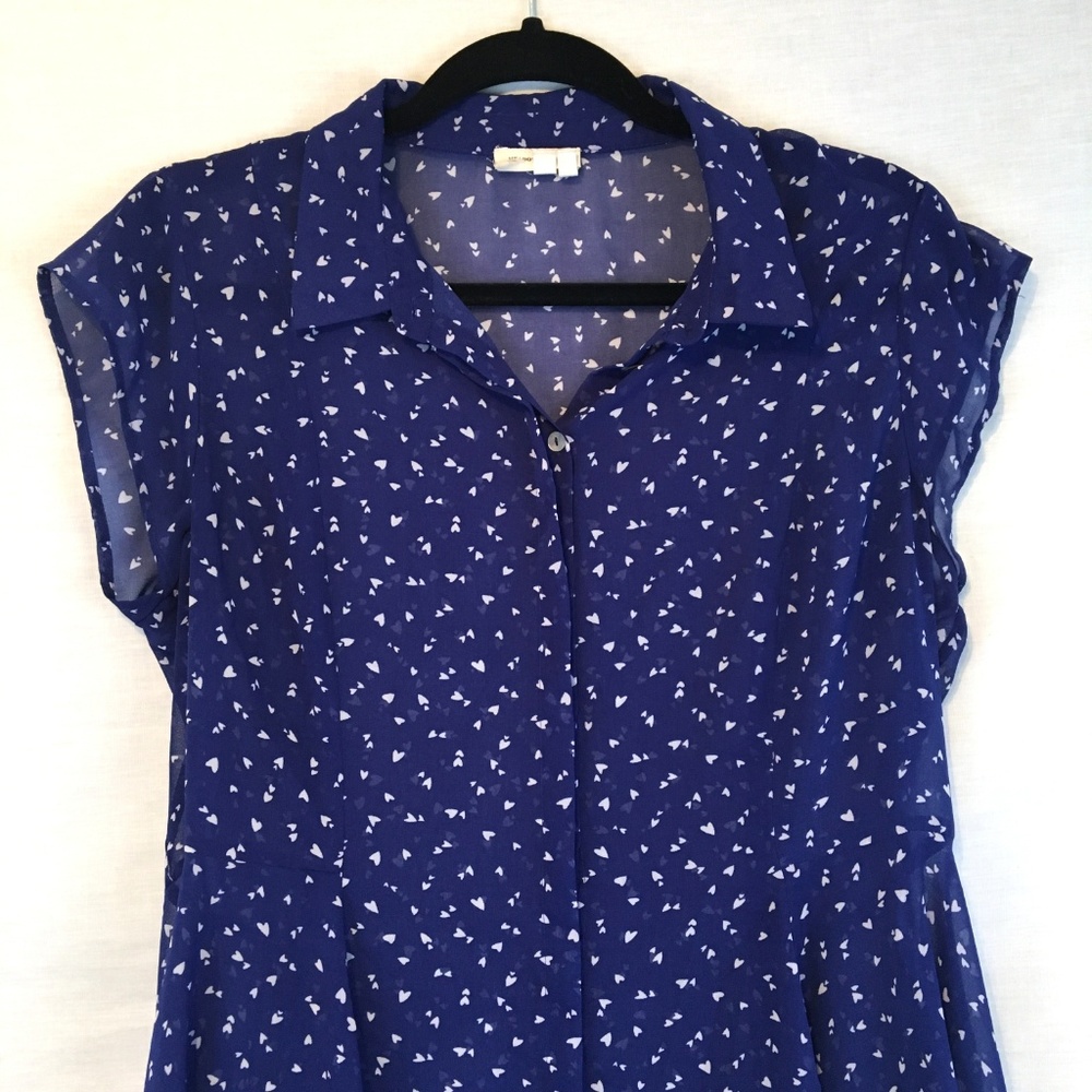 Meadow Rue Anthropologie Heart Print Button Tunic - Picture 2 of 8